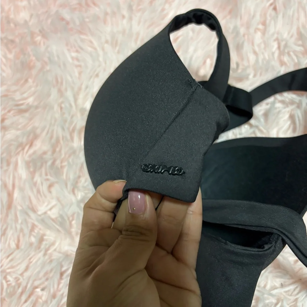 SKIMS Black Push-Up Swim Bikini Top
